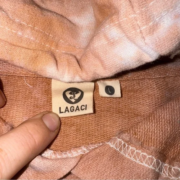 Tie-Dye Hooded Top - Brown and Blue - Picture 2 of 3